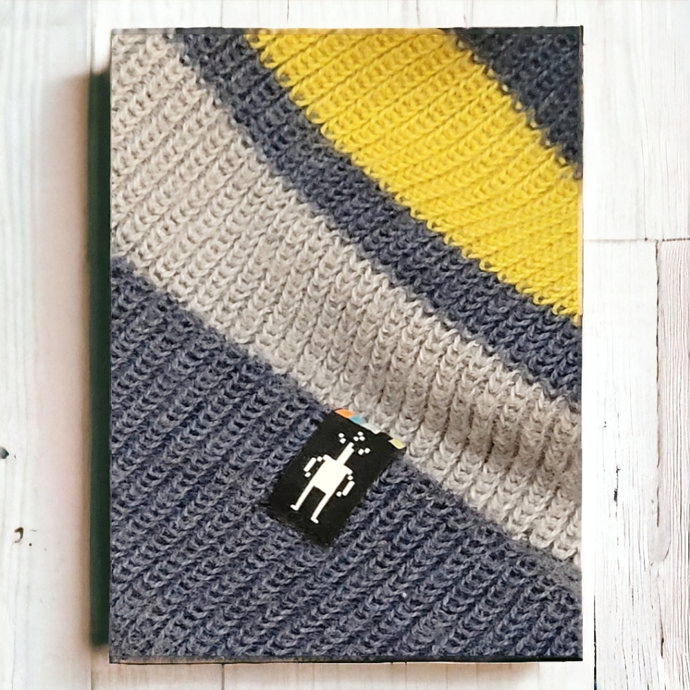 Smartwool navy and yellow pom beanie - Picture 2 of 5